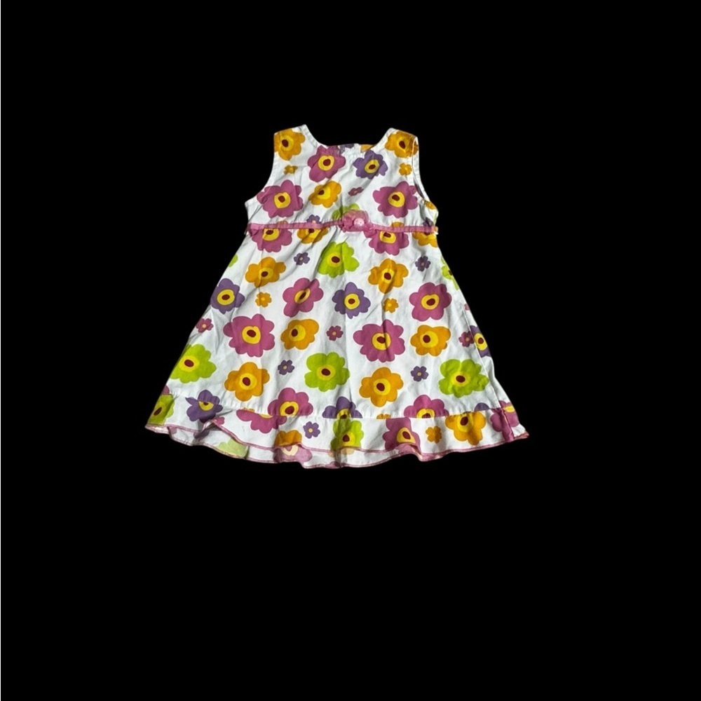 2pc Floral Kids Dress With matching head scarf - Multicolor
